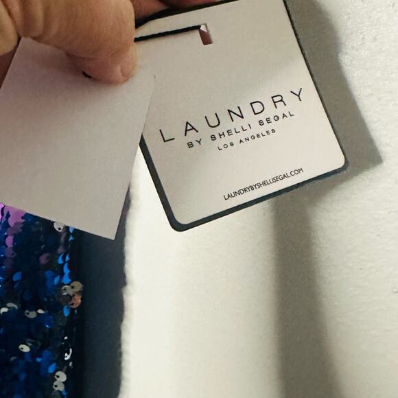 Laundry by Shelli Segal Purple Blue Sequin Sheath Mini Strap Dress Size 2 NWT - Picture 5 of 10